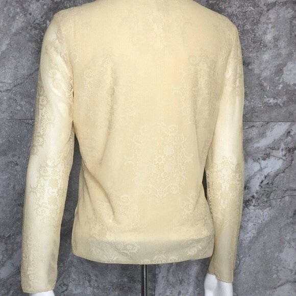 J. JILL Button Up Lace Cream Blouse Prairie - Picture 2 of 6